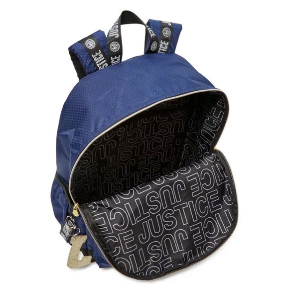 🦋 NEW Justice Navy Backpack with accessories - Picture 3 of 7